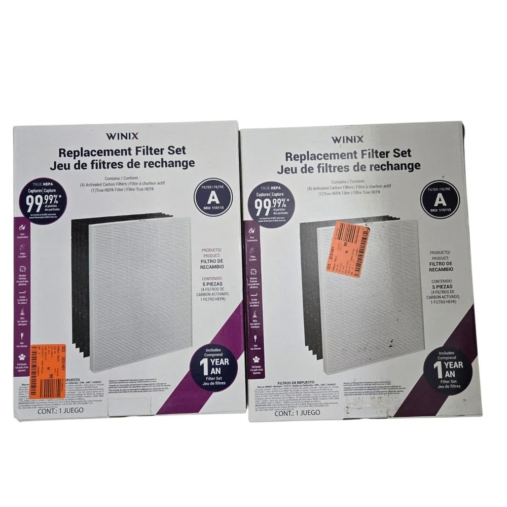 Winix Replacement Set Filter A 115115 (4 Carbon Filters + 1 True Hepa) NIB (2)